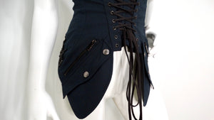 Circa 2003 John Galliano for Christian Dior Boutique Black Beaded Corset Top