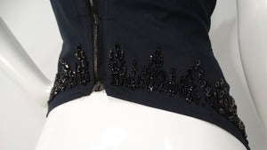 Circa 2003 John Galliano for Christian Dior Boutique Black Beaded Corset Top