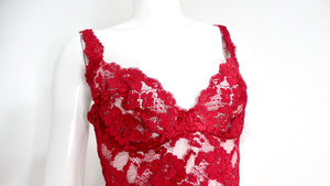 Vintage La Perla Red Lace Slip Dress