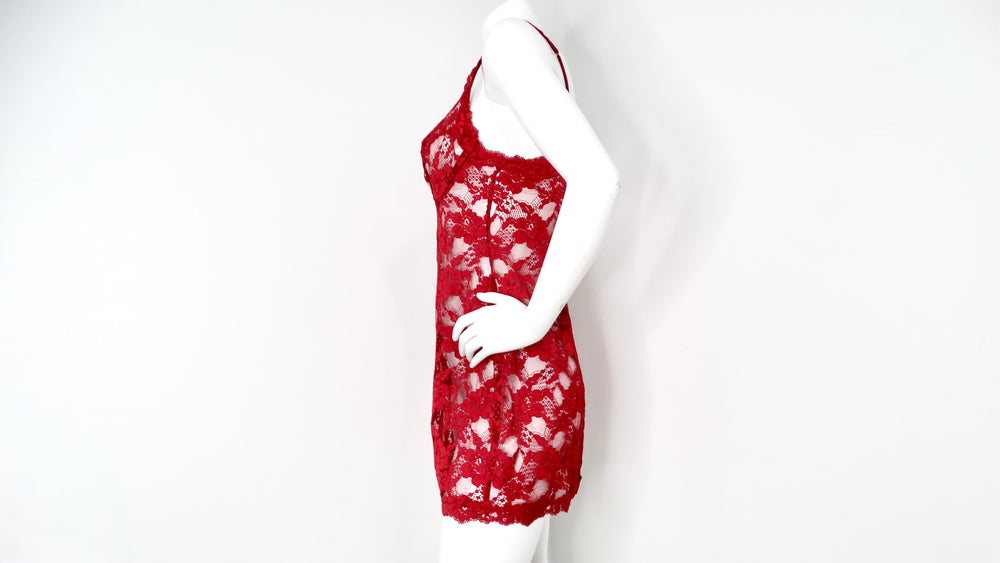 Vintage La Perla Red Lace Slip Dress