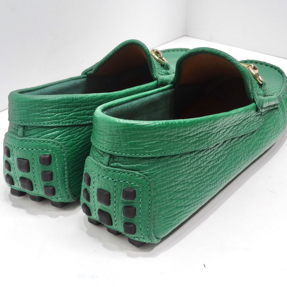 Gucci Horsebit Driver Loafers In Green