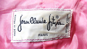 Jean Claude Jitrois Fuchsia Floral Leather Cropped Jacket circa 1990s Numbered