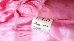 Jean Claude Jitrois Fuchsia Floral Leather Cropped Jacket circa 1990s Numbered