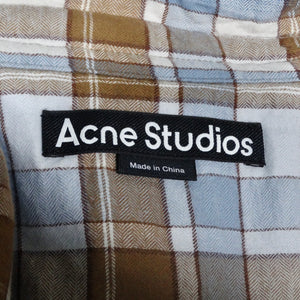 Acne Studios Blue & Brown Padded Flannel Face Jacket