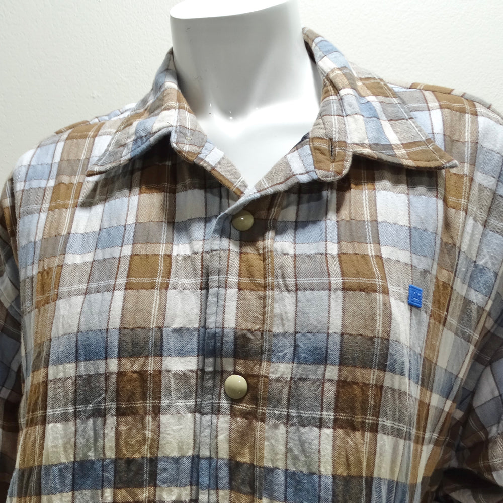 Acne Studios Blue & Brown Padded Flannel Face Jacket