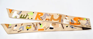 Hermes "Figures Libres" Skateboarding Scape Printed Silk Twilly