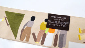 Hermes "Figures Libres" Skateboarding Scape Printed Silk Twilly