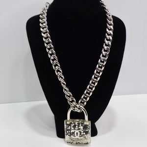 Chanel 2014 CC Plexiglass Padlock Necklace