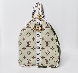 Louis Vuitton Monogram Green & White Bondouliere Speedy Tote Bag