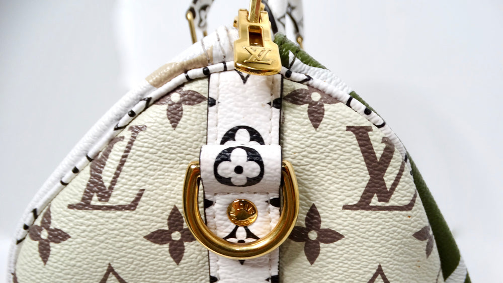 Louis Vuitton Monogram Green & White Bondouliere Speedy Tote Bag