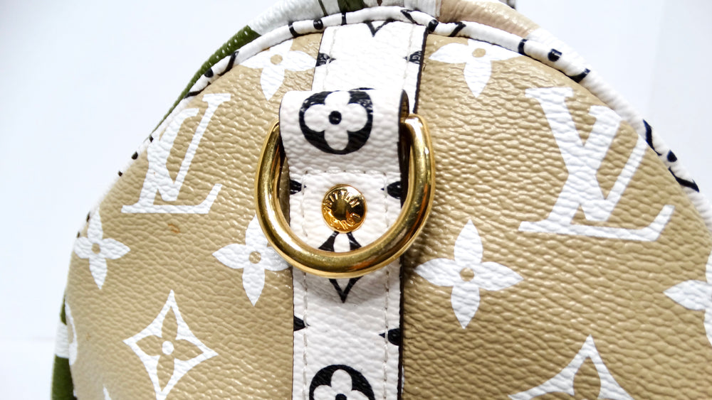 Louis Vuitton Monogram Green & White Bondouliere Speedy Tote Bag