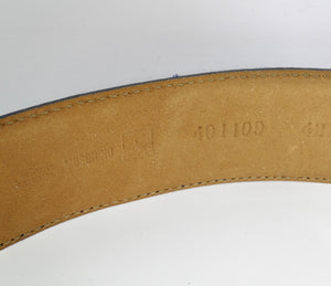 Moschino 90s Navy Leather Key Lock Belt