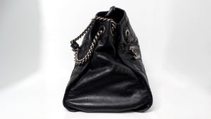 2013 Chanel Black CC Crave Quilted Calfskin Hobo Tote Bag