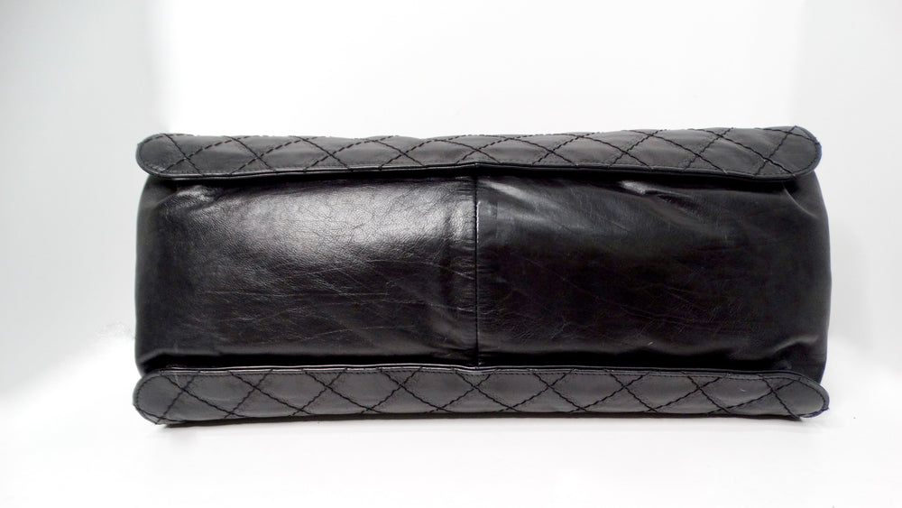 2013 Chanel Black CC Crave Quilted Calfskin Hobo Tote Bag