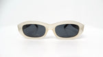 1990s Versace Off White Oval Frame Silver-Tone Medusa Sunglasses