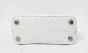 Balenciaga White Graffiti Logo Print Ville Leather XXS Mini Top Handle Bag