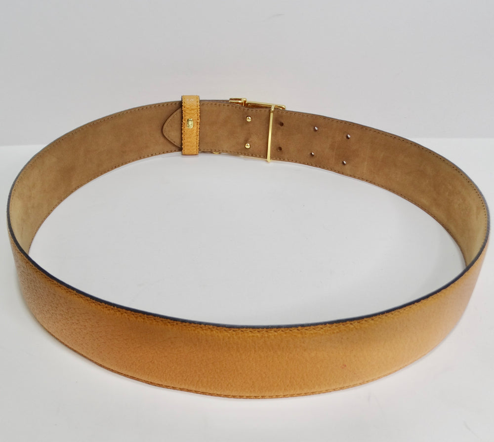Moschino Vintage Brown Leather Key Lock Belt