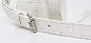 Balenciaga White Graffiti Logo Print Ville Leather XXS Mini Top Handle Bag