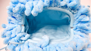 Balenciaga Veneta Chenille Mini Wave Sky Blue Pouch Clutch
