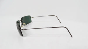 1990s Giorgio Armani Rectangular Rimless Shield Metal Sunglasses