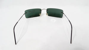 1990s Giorgio Armani Rectangular Rimless Shield Metal Sunglasses