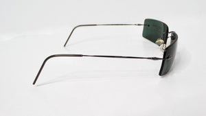 1990s Giorgio Armani Rectangular Rimless Shield Metal Sunglasses