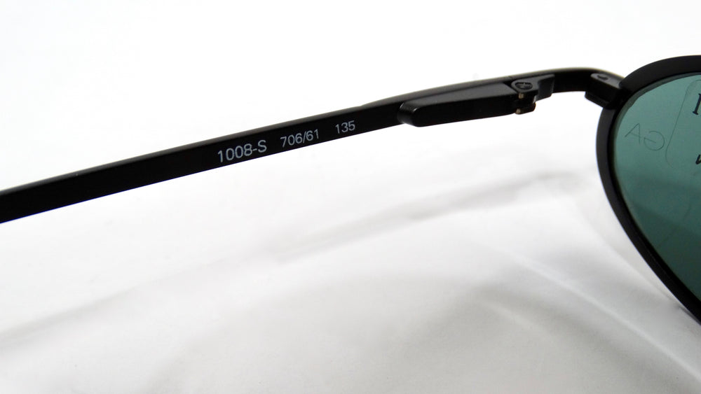 1990s Giorgio Armani Blue Tinted Black Metal Skinny Oval Sunglasses