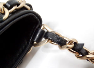 Chanel Tech Me Out Black Lambskin Leather Clutch With Chain 2020