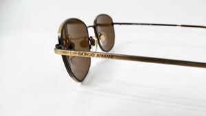 1990s Giorgio Armani Brown Tinted & Gold-Tone Metal Sunglasses