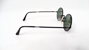 1990s Giorgio Armani Black Metal Round Frame Sunglasses