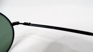 1990s Giorgio Armani Black Metal Round Frame Sunglasses