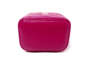 Chanel Fuchsia Quilted Lambskin Mini Vanity Bag With Chain
