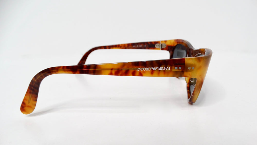 1990s Emporio Armani Brown Tortoise Wayfarer Sunglasses