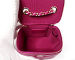 Chanel Fuchsia Quilted Lambskin Mini Vanity Bag With Chain