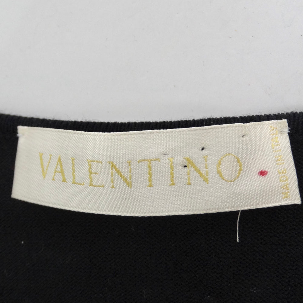 Valentino Long Sleeve Twist Motif Lace Blouse