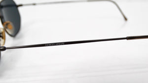 1990s Giorgio Armani Geometric Black Metal Frame Tinted Sunglasses