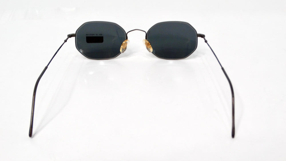 1990s Giorgio Armani Geometric Black Metal Frame Tinted Sunglasses