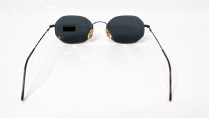 1990s Giorgio Armani Geometric Black Metal Frame Tinted Sunglasses