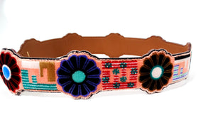 Fendi Velvet Multicolor Floral Logo Leather Bag Strap