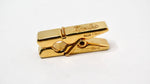 1990s Celine Small Gold-Tone Clothespin Style Tie Clip