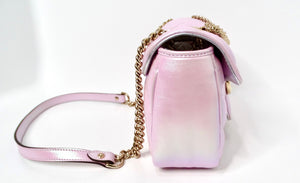 Gucci Pink Iridescent Nappa Chevron Matelasse GG Shoulder Bag