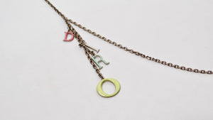 Christian Dior Colorful Logo Charm Double-Strand Chain Necklace