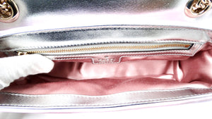 Gucci Pink Iridescent Nappa Chevron Matelasse GG Shoulder Bag