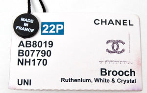 Chanel Crystal Star Interlocking CC Ruthenium Brooch 2022