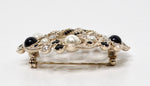 Chanel Black & Gold-Tone Costume Pearl Crystal Filigree Brooch 2019