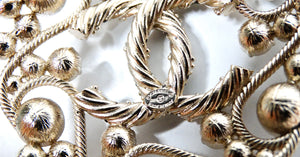 Chanel Black & Gold-Tone Costume Pearl Crystal Filigree Brooch 2019