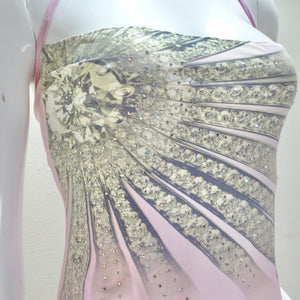 Roberto Cavalli Spring/Summer 2000 Pink Crystal Halter Top