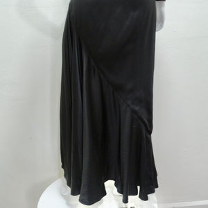 Lanvin Haute Couture 1980s Velvet Bias Cut Black Gown
