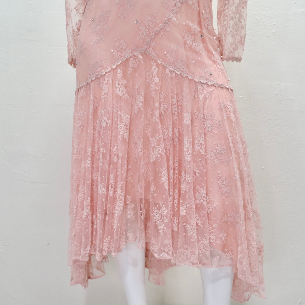 80s lace dress Lace Wedding 80s Wedding Gown 80s Drop Waist Wedding Gown With Train