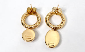 Destree 18k Gold-Plated Costume Gemstone Asymmetrical Drop Earrings